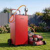 VEVOR 50 Gallon Fuel Gas Caddy, Carbon Steel, Portable Fuel Transfer Storage Tank with Manual Pump and 4 Wheels, Gasoline Diesel Can Container, for Cars, Lawn Mowers, ATVs, Boats, Motorcycles, Red