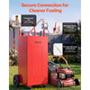 VEVOR 30 Gallon Fuel Gas Caddy, Carbon Steel, Portable Fuel Transfer Storage Tank with Manual Pump and 4 Wheels, Gasoline Diesel Can Container, for Cars, Lawn Mowers, ATVs, Boats, Motorcycles, Red