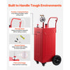 VEVOR 30 Gallon Fuel Gas Caddy, Carbon Steel, Portable Fuel Transfer Storage Tank with Manual Pump and 4 Wheels, Gasoline Diesel Can Container, for Cars, Lawn Mowers, ATVs, Boats, Motorcycles, Red