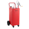 VEVOR 30 Gallon Fuel Gas Caddy, Carbon Steel, Portable Fuel Transfer Storage Tank with Manual Pump and 4 Wheels, Gasoline Diesel Can Container, for Cars, Lawn Mowers, ATVs, Boats, Motorcycles, Red