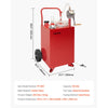 VEVOR 20 Gallon Fuel Caddy, Gasoline & Diesel Fuel Tank with Manual Transfer Pump, Portable Fuel Storage Tank with 2 Wheels & 10 ft Hose, Gas Caddy for Cars, Lawn Mowers, ATVs, Boats, More, Red