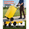 VEVOR 30 Gallon Fuel Gas Caddy, Carbon Steel, Portable Fuel Transfer Storage Tank with Manual Pump & 4 Wheels, Gasoline Diesel Can Container, for Cars, Lawn Mowers, ATVs, Boats, Motorcycles, Yellow