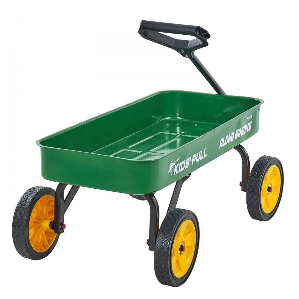 VEVOR Pull-Along Wagon for Kids, 39 inch Toddler Wagons, Supports up to 176 lbs, All-Terrain Wagons with Handle, Utility Wagon Cart Birthday Present for Kids Gardening Beach Camping, Green