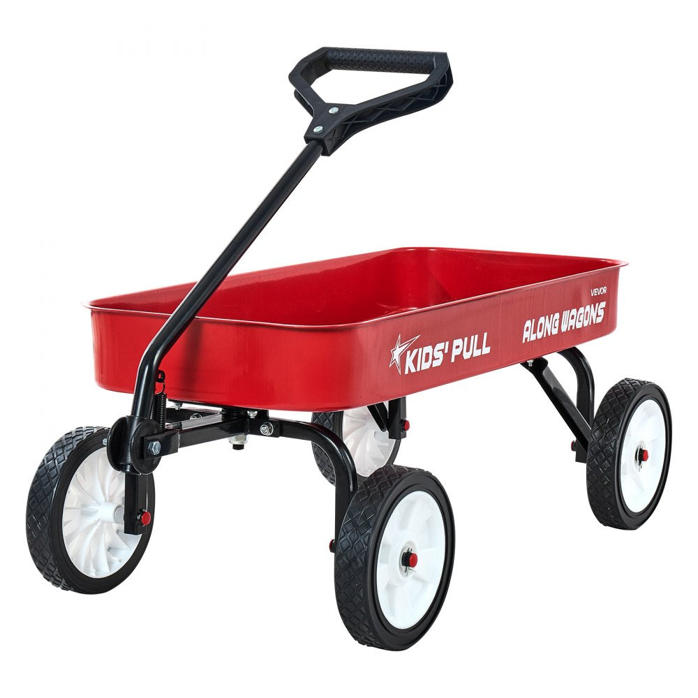 VEVOR Pull-Along Wagon for Kids, 39 inch Toddler Wagons, Supports up to 176 lbs, All-Terrain Wagons with Handle, Utility Wagon Cart Birthday Present for Kids Gardening Beach Camping, Red