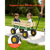 VEVOR Pull-Along Wagon for Kids, 39 inch Toddler Wagons with Wooden Panels & Handle, Supports up to 330 lbs, All-Terrain Utility Wagon Cart Birthday Present for Kids Gardening Beach, Green