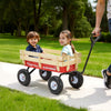 VEVOR Pull-Along Wagon for Kids, 39 inch Toddler Wagons with Wooden Panels & Handle, Supports up to 330 lbs, All-Terrain Utility Wagon Cart Birthday Present for Kids Gardening Beach, Red