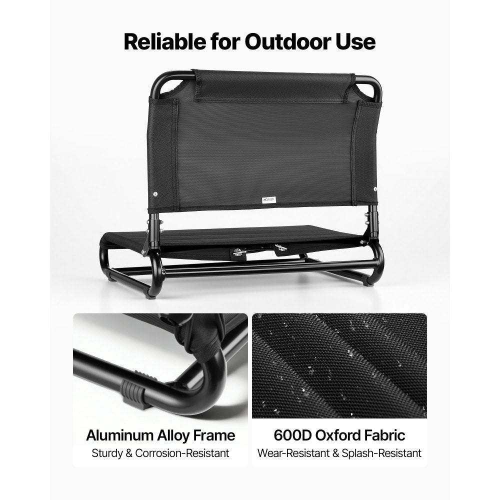 VEVOR Kayak Seat, Folding Kayak Seat with Comfortable Back Support, Aluminum Alloy Frame & 600D Oxford Fabric, Easy Assembly for Paddling, Fishing and Recreational Kayaking