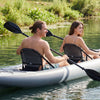 VEVOR Kayak Seat, 1 Pack 1.3" Raised Height, Universal Foldable Canoe Seat with Adjustable Back Support, Adjustable Straps, and Aluminum Alloy Frame for Sit-on-Top/Fishing/Inflatable Kayaks & Canoes