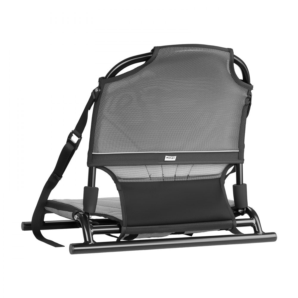 VEVOR Kayak Seat, 1 Pack 1.3" Raised Height, Universal Foldable Canoe Seat with Adjustable Back Support, Adjustable Straps, and Aluminum Alloy Frame for Sit-on-Top/Fishing/Inflatable Kayaks & Canoes