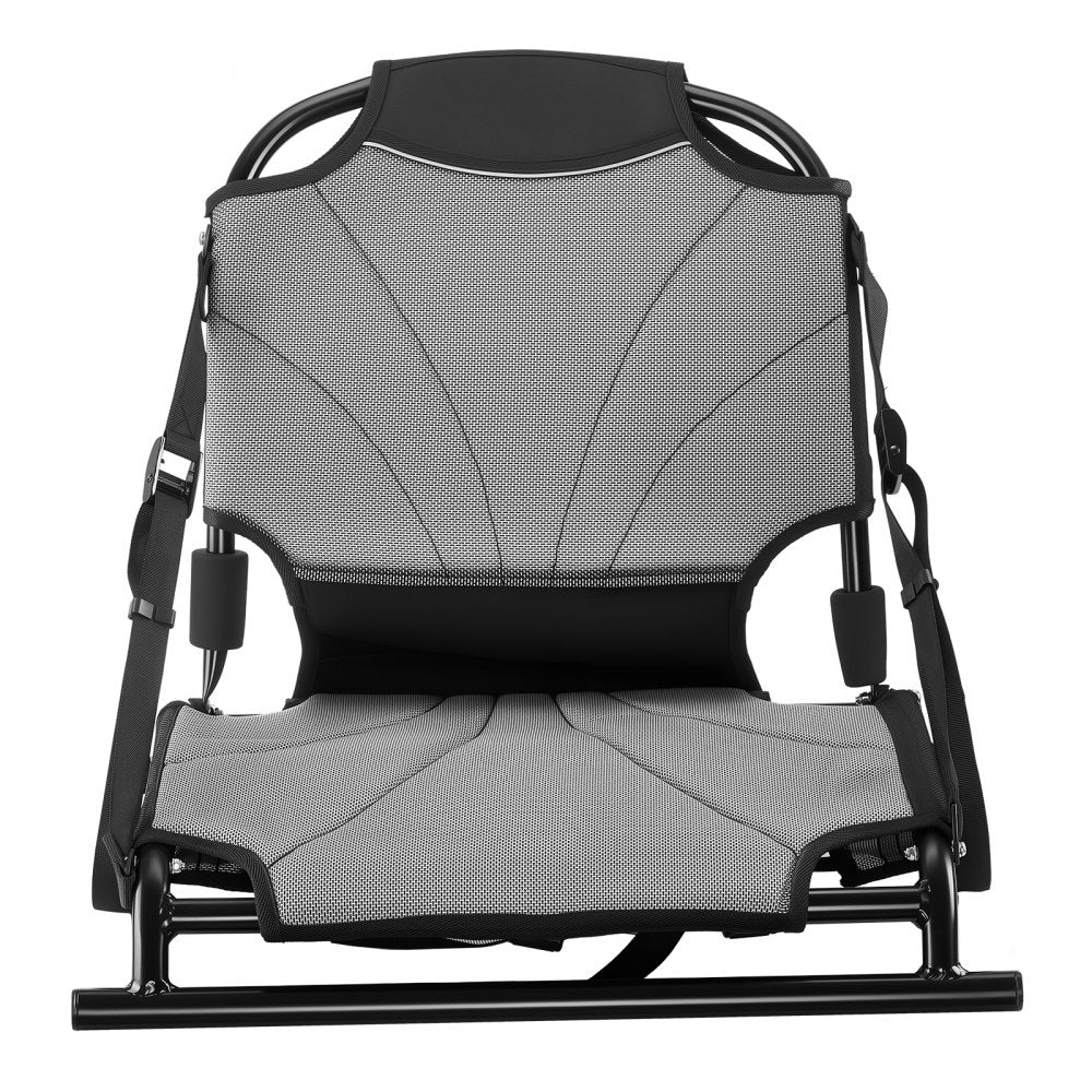 VEVOR Kayak Seat, 1 Pack 1.3" Raised Height, Universal Foldable Canoe Seat with Adjustable Back Support, Adjustable Straps, and Aluminum Alloy Frame for Sit-on-Top/Fishing/Inflatable Kayaks & Canoes