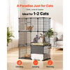 VEVOR Cat Cage 3-Tier 28"x17.91"x40.98" DIY Cat Playpen with Litter Box, Indoor Enclosure Detachable Metal Wire Kennel Crate, Large Exercise Place Ideal for 1-2 Cats, Kittens and Small Animals, Black