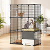 VEVOR Cat Cage 3-Tier 28"x17.91"x40.98" DIY Cat Playpen with Litter Box, Indoor Enclosure Detachable Metal Wire Kennel Crate, Large Exercise Place Ideal for 1-2 Cats, Kittens and Small Animals, Black
