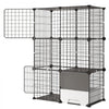 VEVOR Cat Cage 3-Tier 28"x17.91"x40.98" DIY Cat Playpen with Litter Box, Indoor Enclosure Detachable Metal Wire Kennel Crate, Large Exercise Place Ideal for 1-2 Cats, Kittens and Small Animals, Black