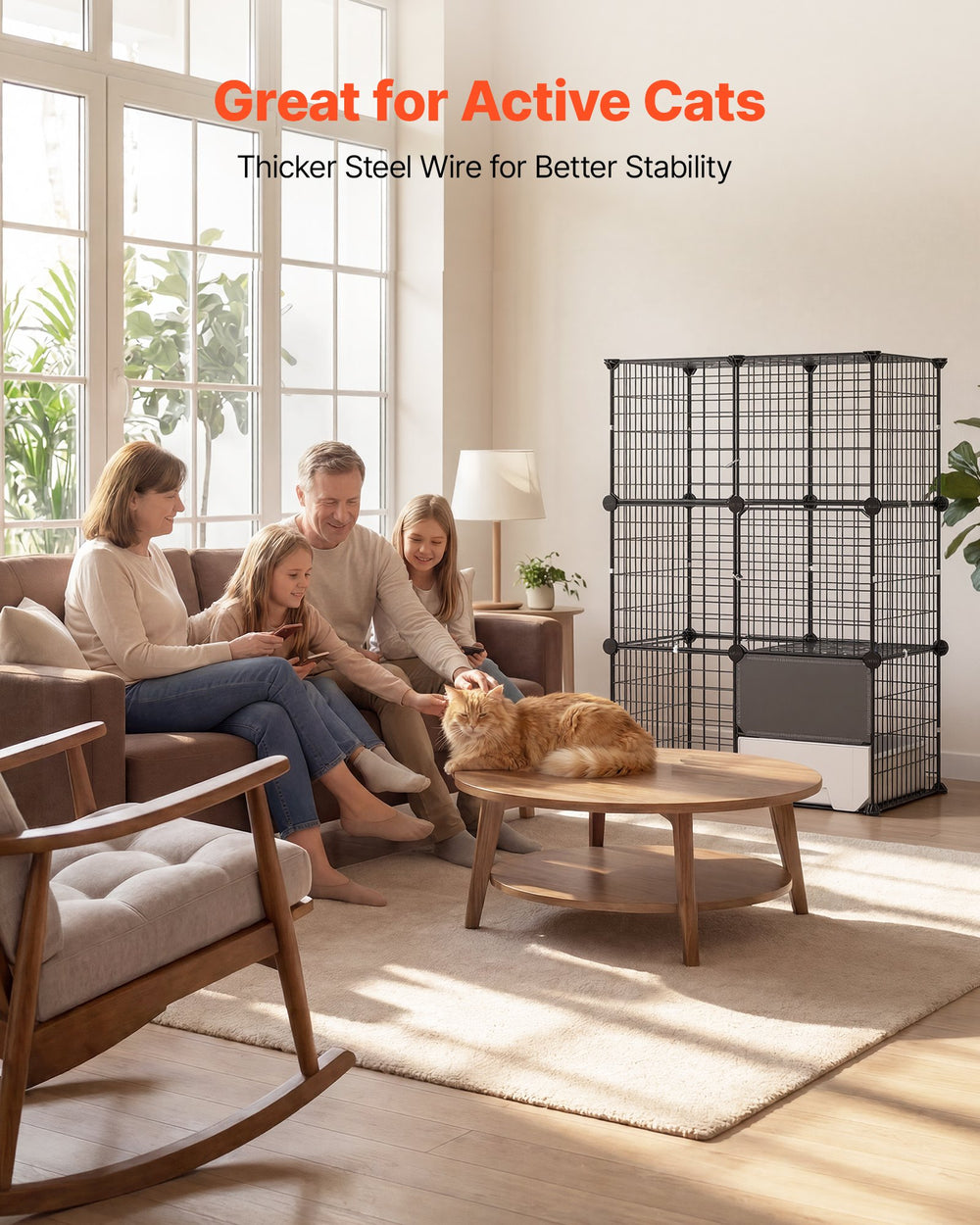 VEVOR Cat Cage 3-Tier 28"x17.91"x40.98" DIY Cat Playpen with Litter Box, Indoor Enclosure Detachable Metal Wire Kennel Crate, Large Exercise Place Ideal for 1-2 Cats, Kittens and Small Animals, Black