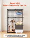 VEVOR Cat Cage 3-Tier 28"x17.91"x40.98" DIY Cat Playpen with Litter Box, Indoor Enclosure Detachable Metal Wire Kennel Crate, Large Exercise Place Ideal for 1-2 Cats, Kittens and Small Animals, Black