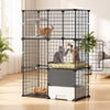 VEVOR Cat Cage 3-Tier 28"x17.91"x40.98" DIY Cat Playpen with Litter Box, Indoor Enclosure Detachable Metal Wire Kennel Crate, Large Exercise Place Ideal for 1-2 Cats, Kittens and Small Animals, Black