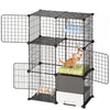 VEVOR Cat Cage 3-Tier 28"x17.91"x40.98" DIY Cat Playpen with Litter Box, Indoor Enclosure Detachable Metal Wire Kennel Crate, Large Exercise Place Ideal for 1-2 Cats, Kittens and Small Animals, Black