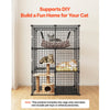 VEVOR Cat Cage 3-Tier 27.99"x27.99"x40.98" DIY Cat Playpen with Hammock, Indoor Enclosure Detachable Metal Wire Kennel Crate, Large Exercise Place Ideal for 1-2 Cats, Kittens and Small Animals, Black