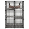 VEVOR Cat Cage 3-Tier 27.99"x27.99"x40.98" DIY Cat Playpen with Hammock, Indoor Enclosure Detachable Metal Wire Kennel Crate, Large Exercise Place Ideal for 1-2 Cats, Kittens and Small Animals, Black