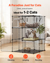 VEVOR Cat Cage 3-Tier 27.99"x27.99"x40.98" DIY Cat Playpen with Hammock, Indoor Enclosure Detachable Metal Wire Kennel Crate, Large Exercise Place Ideal for 1-2 Cats, Kittens and Small Animals, Black