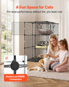 VEVOR Cat Cage 3-Tier 27.99"x27.99"x40.98" DIY Cat Playpen with Hammock, Indoor Enclosure Detachable Metal Wire Kennel Crate, Large Exercise Place Ideal for 1-2 Cats, Kittens and Small Animals, Black