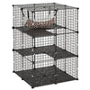 VEVOR Cat Cage 3-Tier 27.99"x27.99"x40.98" DIY Cat Playpen with Hammock, Indoor Enclosure Detachable Metal Wire Kennel Crate, Large Exercise Place Ideal for 1-2 Cats, Kittens and Small Animals, Black