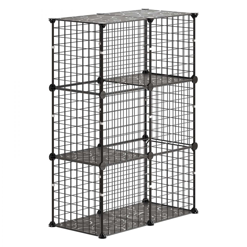 VEVOR Cat Cage 3-Tier 28"x13.98"x40.98" DIY Cat Playpen Indoor Enclosure, Detachable Metal Wire Kennel Crate, Large Exercise Place Ideal for 1-2 Cats, Kittens, Rabbits, Ferrets & Small Animals, Black