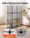 VEVOR Cat Cage 3-Tier 28"x13.98"x40.98" DIY Cat Playpen Indoor Enclosure, Detachable Metal Wire Kennel Crate, Large Exercise Place Ideal for 1-2 Cats, Kittens, Rabbits, Ferrets & Small Animals, Black