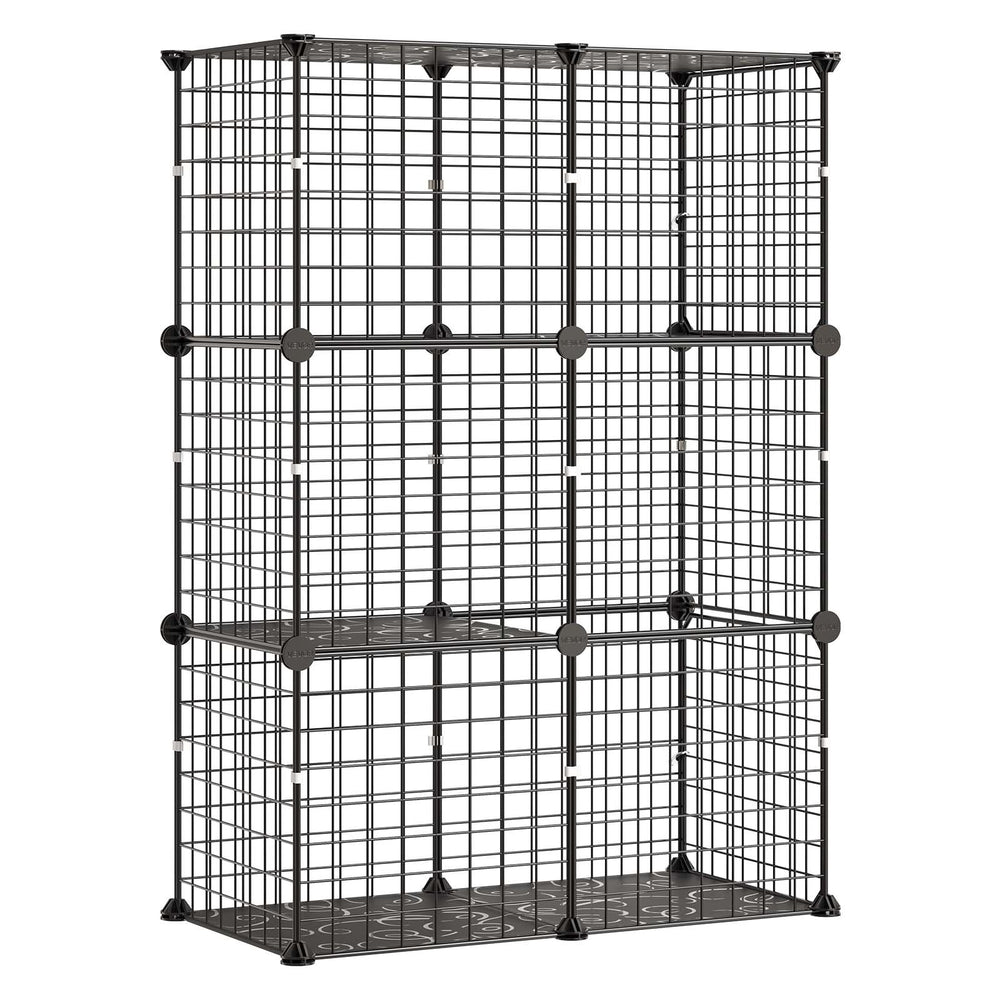 VEVOR Cat Cage 3-Tier 28"x13.98"x40.98" DIY Cat Playpen Indoor Enclosure, Detachable Metal Wire Kennel Crate, Large Exercise Place Ideal for 1-2 Cats, Kittens, Rabbits, Ferrets & Small Animals, Black
