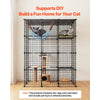 VEVOR Cat Cage 4-Tier 40.98"x27.99"x55" DIY Cat Playpen Indoor Enclosure, Detachable Metal Wire Kennel Crate with 4 Doors, Large Exercise Place Ideal for 1-2 Cats, Kittens and Small Animals, Black