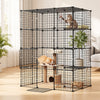 VEVOR Cat Cage 4-Tier 40.98"x27.99"x55" DIY Cat Playpen Indoor Enclosure, Detachable Metal Wire Kennel Crate with 4 Doors, Large Exercise Place Ideal for 1-2 Cats, Kittens and Small Animals, Black