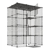 VEVOR Cat Cage 4-Tier 40.98"x27.99"x55" DIY Cat Playpen Indoor Enclosure, Detachable Metal Wire Kennel Crate with 4 Doors, Large Exercise Place Ideal for 1-2 Cats, Kittens and Small Animals, Black