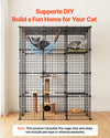 VEVOR Cat Cage 4-Tier 40.98"x27.99"x55" DIY Cat Playpen Indoor Enclosure, Detachable Metal Wire Kennel Crate with 4 Doors, Large Exercise Place Ideal for 1-2 Cats, Kittens and Small Animals, Black