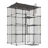 VEVOR Cat Cage 4-Tier 40.98"x27.99"x55" DIY Cat Playpen Indoor Enclosure, Detachable Metal Wire Kennel Crate with 4 Doors, Large Exercise Place Ideal for 1-2 Cats, Kittens and Small Animals, Black