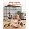 VEVOR Cat Cage 4-Tier 55"x55"x55" Large DIY Cat Playpen Indoor Enclosure, Detachable Metal Wire Kennel Crate with 3 Doors & Locks, Exercise Place Ideal for 2-3 Cats, Kittens and Small Animals, Black