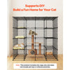VEVOR Cat Cage 4-Tier 55"x55"x55" Large DIY Cat Playpen Indoor Enclosure, Detachable Metal Wire Kennel Crate with 3 Doors & Locks, Exercise Place Ideal for 2-3 Cats, Kittens and Small Animals, Black