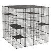 VEVOR Cat Cage 4-Tier 55"x55"x55" Large DIY Cat Playpen Indoor Enclosure, Detachable Metal Wire Kennel Crate with 3 Doors & Locks, Exercise Place Ideal for 2-3 Cats, Kittens and Small Animals, Black