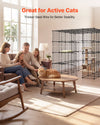 VEVOR Cat Cage 4-Tier 55"x55"x55" Large DIY Cat Playpen Indoor Enclosure, Detachable Metal Wire Kennel Crate with 3 Doors & Locks, Exercise Place Ideal for 2-3 Cats, Kittens and Small Animals, Black