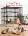 VEVOR Cat Cage 4-Tier 55"x55"x55" Large DIY Cat Playpen Indoor Enclosure, Detachable Metal Wire Kennel Crate with 3 Doors & Locks, Exercise Place Ideal for 2-3 Cats, Kittens and Small Animals, Black
