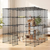VEVOR Cat Cage 4-Tier 55"x55"x55" Large DIY Cat Playpen Indoor Enclosure, Detachable Metal Wire Kennel Crate with 3 Doors & Locks, Exercise Place Ideal for 2-3 Cats, Kittens and Small Animals, Black