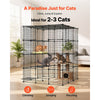 VEVOR Cat Cage 4-Tier 40.98"x40.98"x55" DIY Cat Playpen Indoor Enclosure, Detachable Metal Wire Kennel Crate with 4 Doors, Large Exercise Place Ideal for 2-3 Cats, Kittens and Small Animals, Black