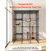 VEVOR Cat Cage 4-Tier 40.98"x40.98"x55" DIY Cat Playpen Indoor Enclosure, Detachable Metal Wire Kennel Crate with 4 Doors, Large Exercise Place Ideal for 2-3 Cats, Kittens and Small Animals, Black