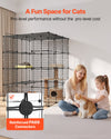 VEVOR Cat Cage 4-Tier 40.98"x40.98"x55" DIY Cat Playpen Indoor Enclosure, Detachable Metal Wire Kennel Crate with 4 Doors, Large Exercise Place Ideal for 2-3 Cats, Kittens and Small Animals, Black
