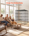 VEVOR Cat Cage 4-Tier 40.98"x40.98"x55" DIY Cat Playpen Indoor Enclosure, Detachable Metal Wire Kennel Crate with 4 Doors, Large Exercise Place Ideal for 2-3 Cats, Kittens and Small Animals, Black