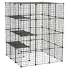 VEVOR Cat Cage 4-Tier 40.98"x40.98"x55" DIY Cat Playpen Indoor Enclosure, Detachable Metal Wire Kennel Crate with 4 Doors, Large Exercise Place Ideal for 2-3 Cats, Kittens and Small Animals, Black