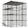 VEVOR Cat Cage 4-Tier 40.98"x40.98"x55" DIY Cat Playpen Indoor Enclosure, Detachable Metal Wire Kennel Crate with 4 Doors, Large Exercise Place Ideal for 2-3 Cats, Kittens and Small Animals, Black