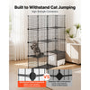 VEVOR Cat Cage 4-Tier 40.98"x13.98"x55" DIY Cat Playpen with Litter Box, Indoor Enclosure Detachable Metal Wire Kennel Crate, Large Exercise Place for 1-2 Cats, Kittens, Ferrets & Small Animals, Black