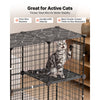 VEVOR Cat Cage 4-Tier 40.98"x13.98"x55" DIY Cat Playpen with Litter Box, Indoor Enclosure Detachable Metal Wire Kennel Crate, Large Exercise Place for 1-2 Cats, Kittens, Ferrets & Small Animals, Black