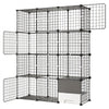 VEVOR Cat Cage 4-Tier 40.98"x13.98"x55" DIY Cat Playpen with Litter Box, Indoor Enclosure Detachable Metal Wire Kennel Crate, Large Exercise Place for 1-2 Cats, Kittens, Ferrets & Small Animals, Black