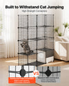 VEVOR Cat Cage 4-Tier 40.98"x13.98"x55" DIY Cat Playpen with Litter Box, Indoor Enclosure Detachable Metal Wire Kennel Crate, Large Exercise Place for 1-2 Cats, Kittens, Ferrets & Small Animals, Black